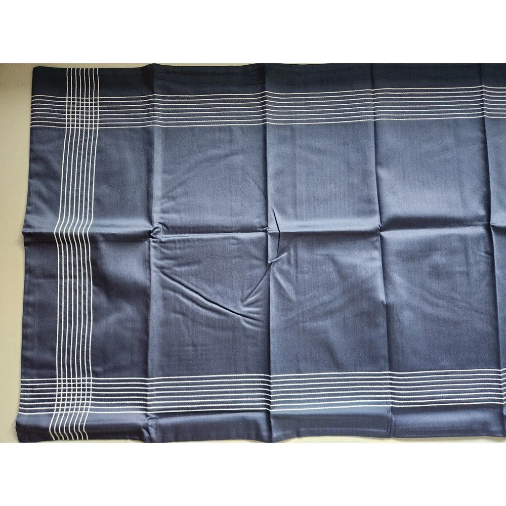 New Frette 2 Pc Set Porto Cotton King Shams Navy Sham Embroidery #02